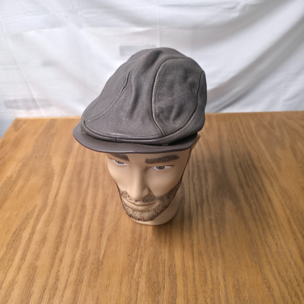 Kbethos Genuine Leather Brown Flat Cap Size L/XL Made in USA